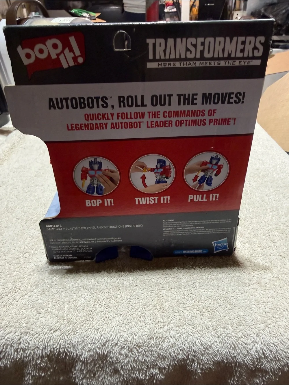 Transformers Bop It! Optimus Prime Kids Toy - Red and Blue Action Figure